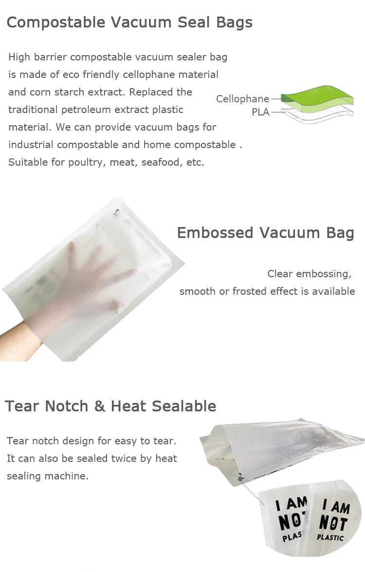 biodegradable vacuum seal bags أكياس ختم الفراغ القابلة للتحلل البيولوجي أكياس ختم