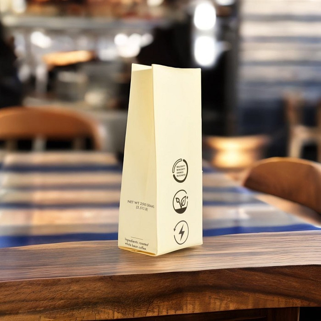 السعة الكبيرة القائمة على السعة النباتية القابلة للحرارة قابلة للبيئة 5 رطل أكياس القهوة الجانبية مع صمام