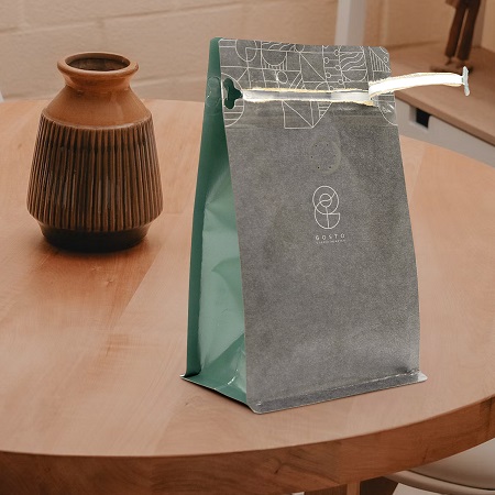 الصديقة للبيئة -250G-flat-bottom-pocket-zipper-coffee