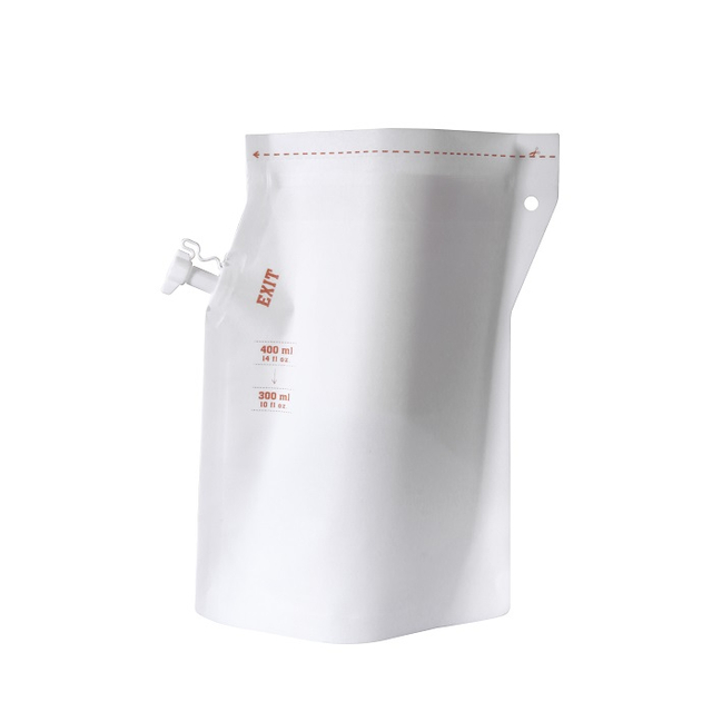 stock doypack بيضاء من الورق الفارغ الأكياس الباردة مشروب القهوة حقائب مع ziplock