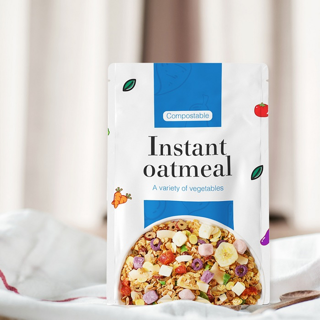 تصميم مخصص عالي الحاجز مربع القاع القابلة للاستيلاء على السماد الفوري حقيبة الشوفان