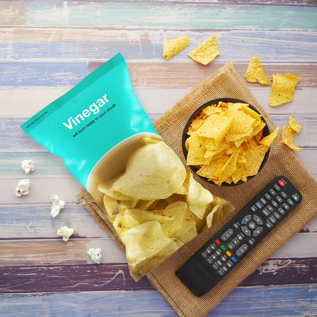 مخصص خالي من البلاستيك مخصص الرطوبة الختم الحراري 4 أوقية الأزرق الأزرق أكياس رقاقة