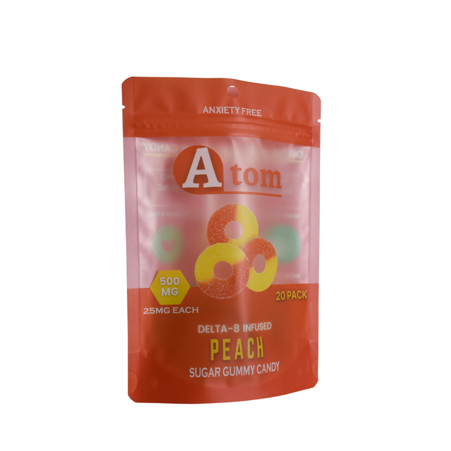 حقيبة تغليف السكر الصمغية القابلة لإعادة التدوير مع حفرة شنق مستدير