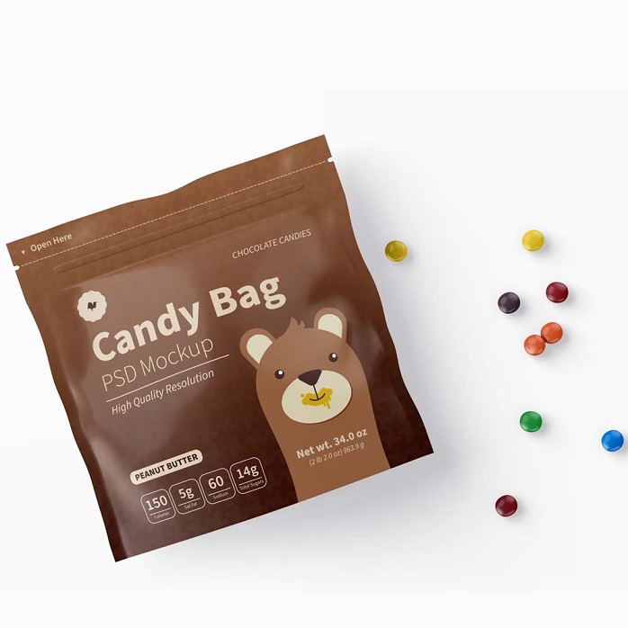 المطبوعة Doypack المطبوعة أكياس حلوة صغيرة قابلة للسماد
