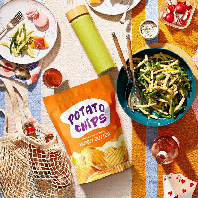 أحجام مخصصة مسطحة السماد 6 أوقية 7 أوقية كيس رقاقة البطاطس بالجملة