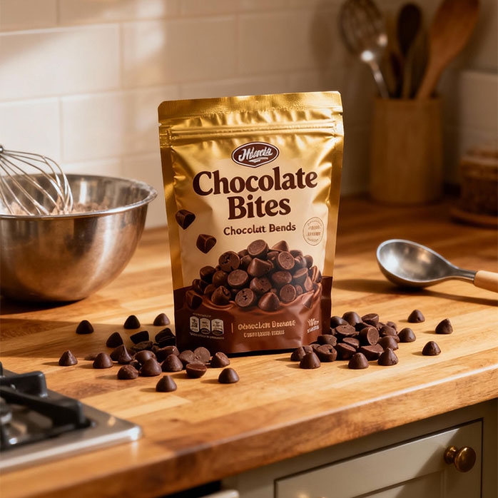 أكياس شوكولاتة مطبوعة ذات تصميم ذو علامة تجارية قابلة لإعادة التدوير