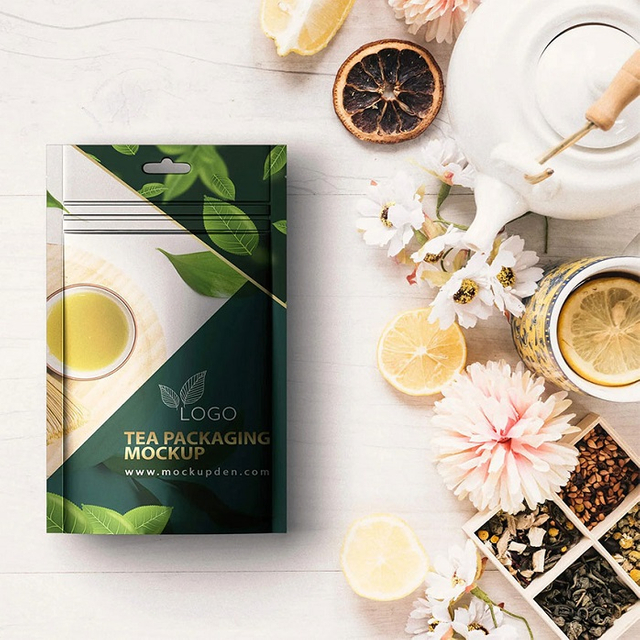تعبئة شاي Matcha تصميم مستدامة