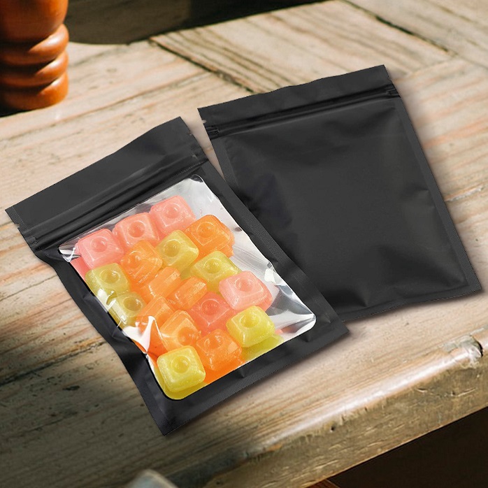 عالي الجودة مبطنة بالرقائق المسطحة Ziplock المطبوعة الأكياس الصغيرة الحلوى الصغيرة