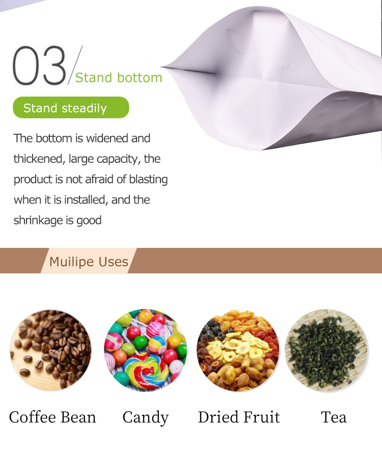 100pcs 8oz الأبيض غير اللامع حقيبة قهوة للقهوة
