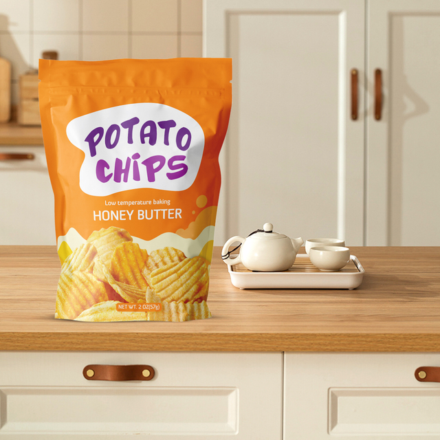 ورقة كيس رقائق البطاطا المخصصة مع سحاب