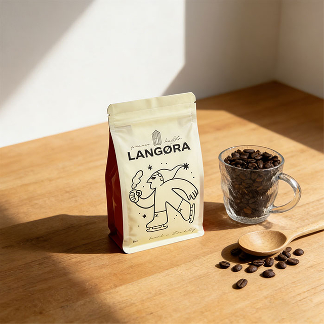 أكياس حبوب القهوة القابلة لإعادة التدوير ذات الملمس الرملي مع صمام