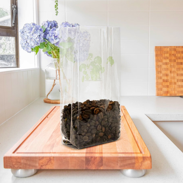 المواد الآمنة الغذائية عالية الوضوح المسطح القاع gusset bage complied bass bagage