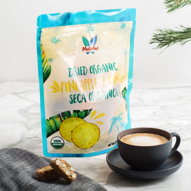 100 ٪ الأناناس العضوية المجففة Piña Seca التعبئة والتغليف حقيبة التغليف مصنوعة من المواد القابلة لإعادة التدوير