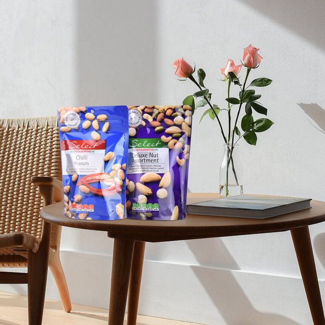 قابلة لإعادة التدوير رقائق الألومنيوم قفا حقيبة تغليف الفاكهة الجافة