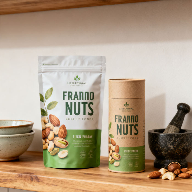 التصميم الإبداعي لتغليف المواد الغذائية الصديقة للبيئة للمكسرات