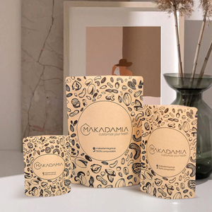 Eco Friendly Kraft Paper Paps Up Pouch Bags