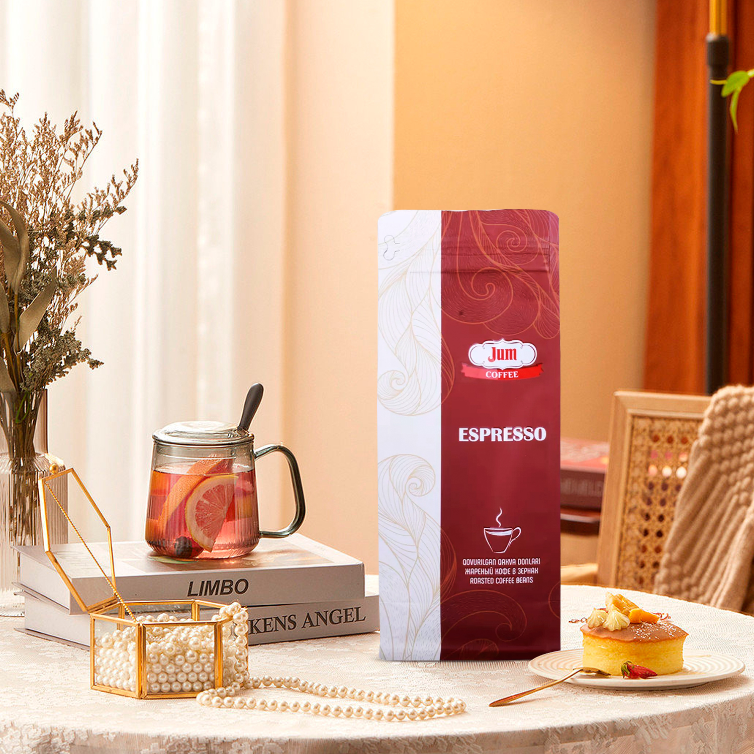 100G Home Compitable Plastic Free Gusset Bacet مع صمام