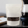 غذاء الصف Eco Compostable Compostable White Kraft Paper Day Up Bag Coffee Bag مع نافذة