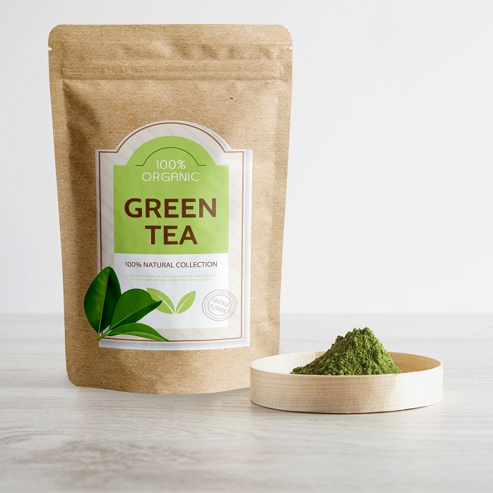 قابلة لإعادة التدوير Kraft Zip Doypack Printed Stand Up for Tea Matcha