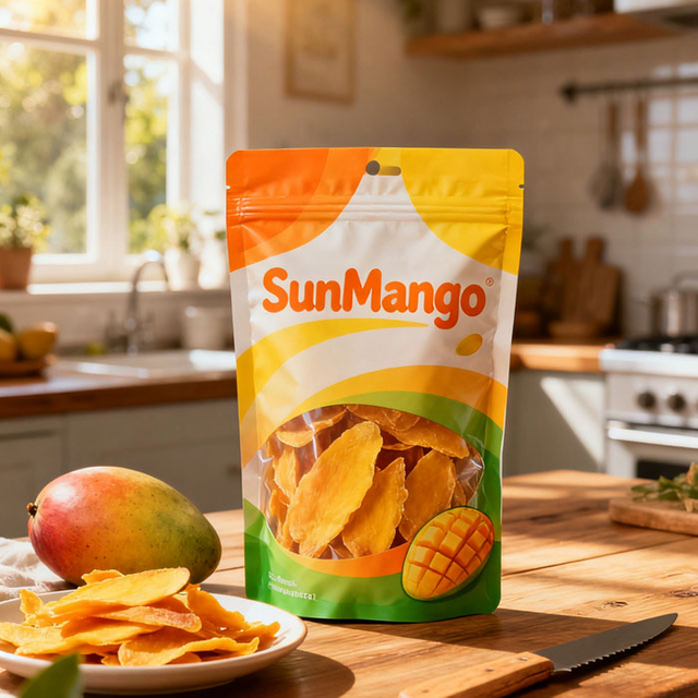 كيس من البلاستيك المعاد تدويره، تغليف الفواكه المجففة بالتجميد العضوي