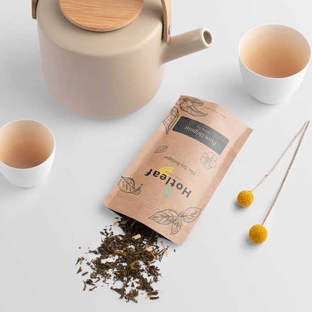 مغلفة مخصصة قابلة لإعادة التدوير حقيبة شاي الورق المخصصة.