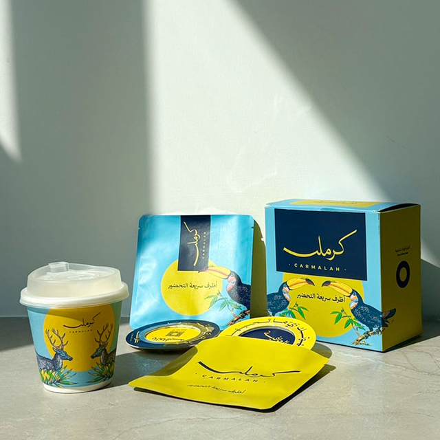 تصميم مخصص لتغليف القهوة بالتنقيط